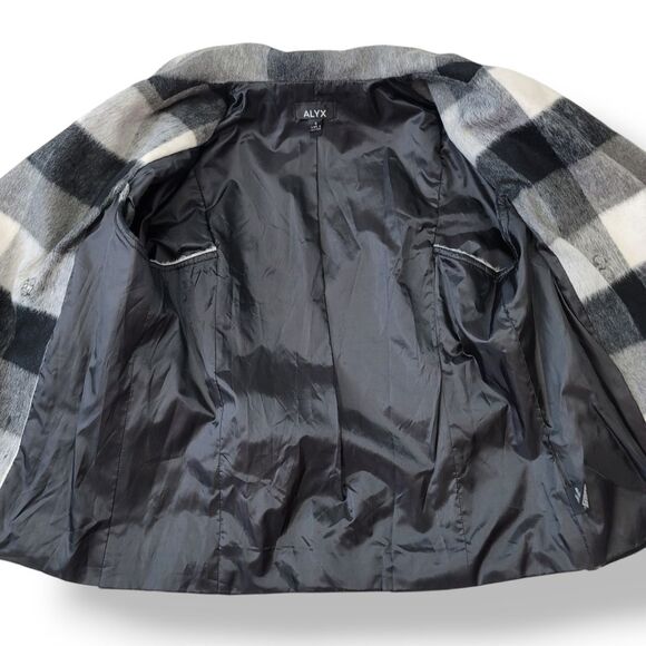ALYX Wool Blend Buffalo Plaid Belted Capelet Cape Jacket in Black Size Small - Picture 10 of 13